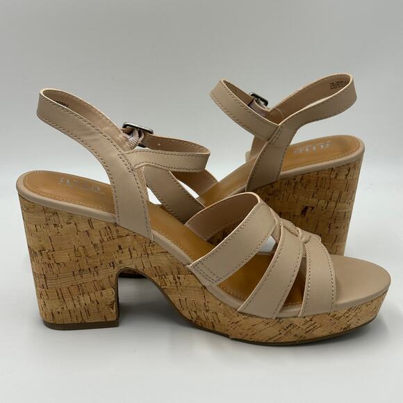 NWT A.N.A. Billie Nude Platform Block Heeled Sandals Buckle Strap Womens Size 11 - Picture 6 of 12